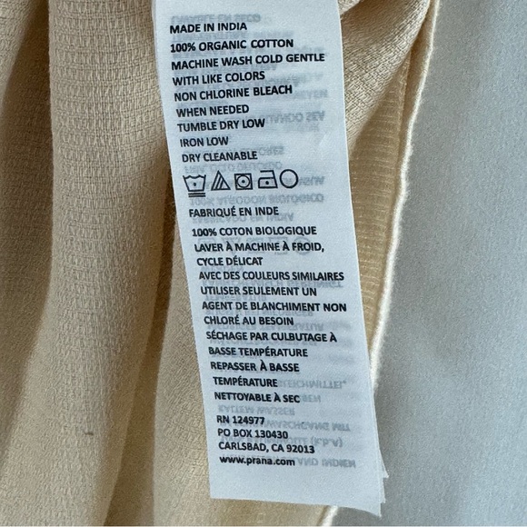 prAna Smocked Organic Cotton Tank Top | Natural | Size Small - Picture 6 of 7